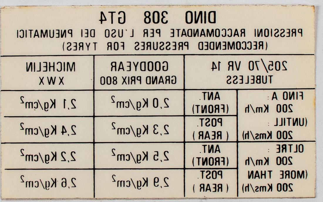 Ferrari Original Sticker Dino 308 GT4: 11.8 x 7.7 cm