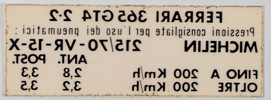 Ferrari Original Sticker Ferrari 365 GT4 2+2: 10.1 x 3.9 cm