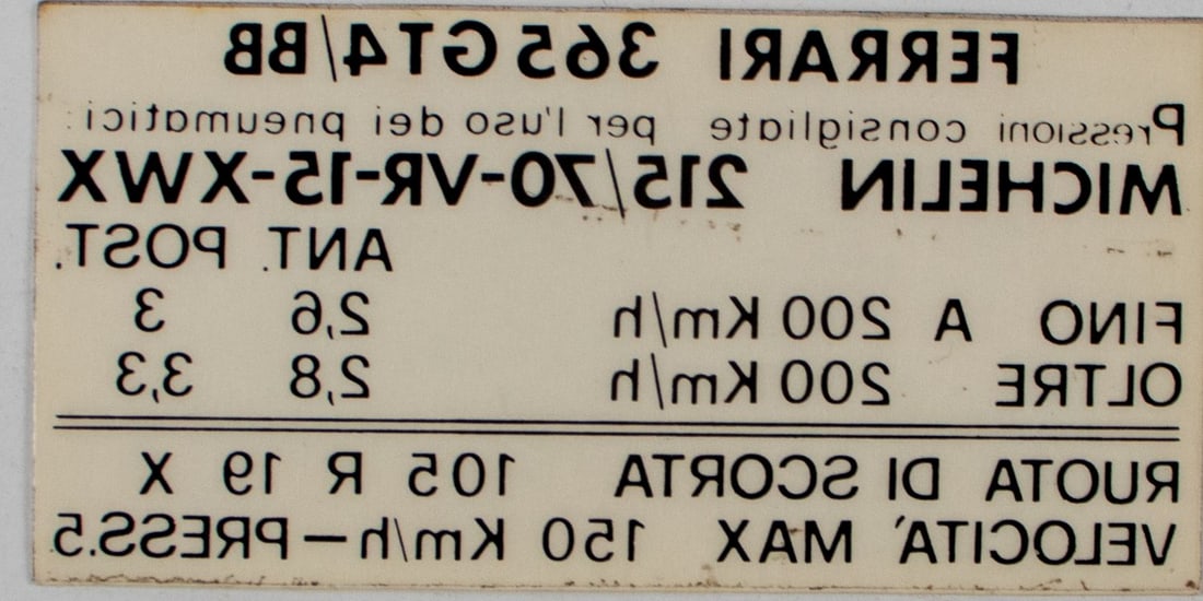 Ferrari Original sticker Ferrari 365 GT4/BB: 11.1 x 5.5 cm