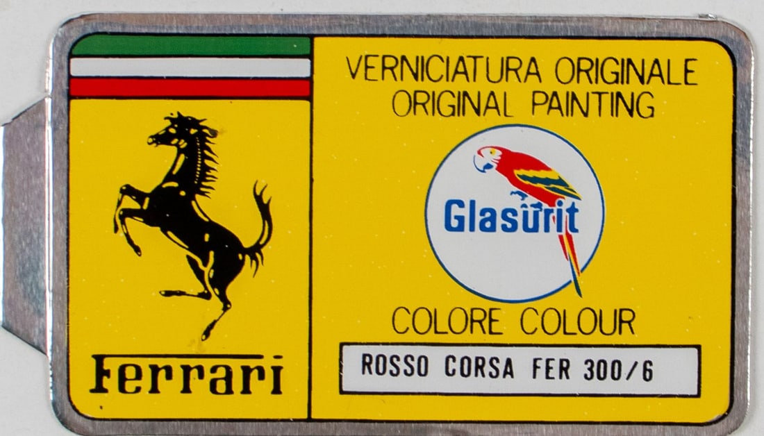Ferrari Original Glasurit vehicle decals for paint colors: Rosso Corsa Fer 300/6