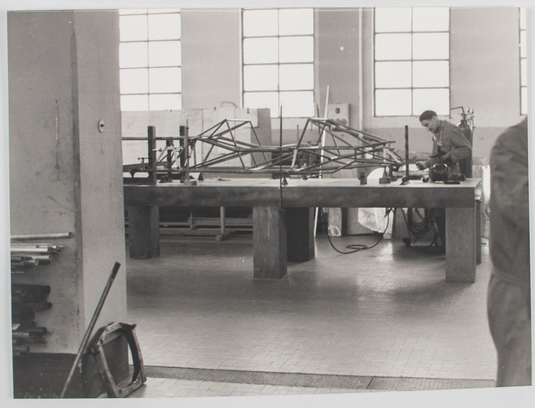 Ferrari Original B/W factory press photo assembly of the fi (1 of 2)