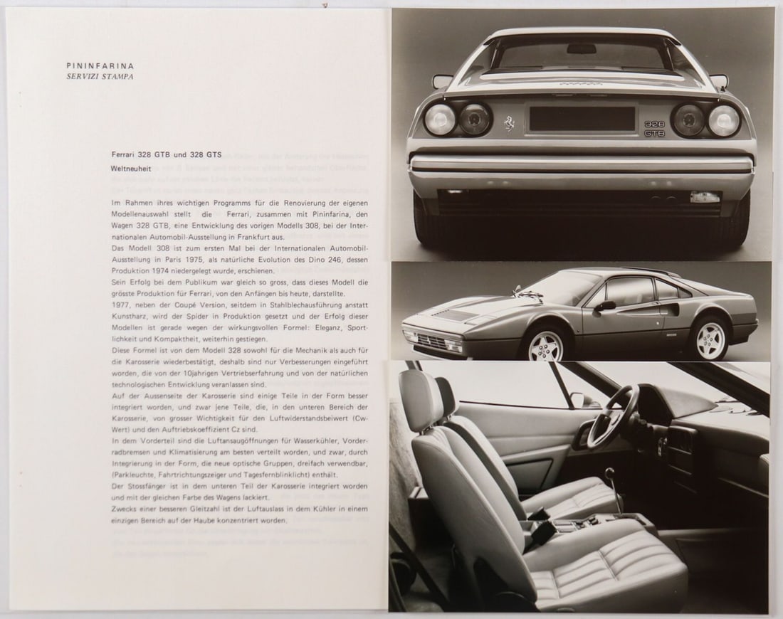 Ferrari Press release Type 328 GTB / 328 GTS from 1985 (1 of 2)