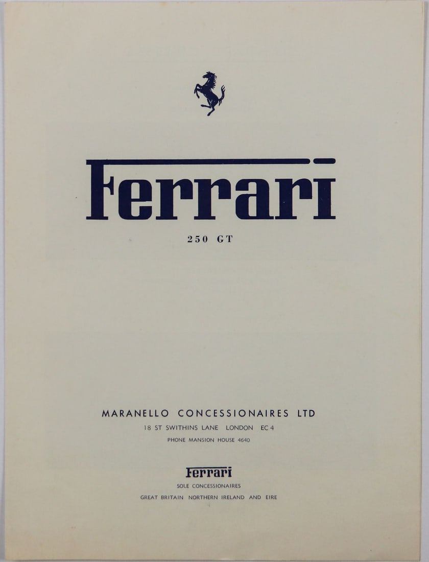 Ferrari Prospekt 250 GT from Maranello Concessionaires Lond (1 of 2)