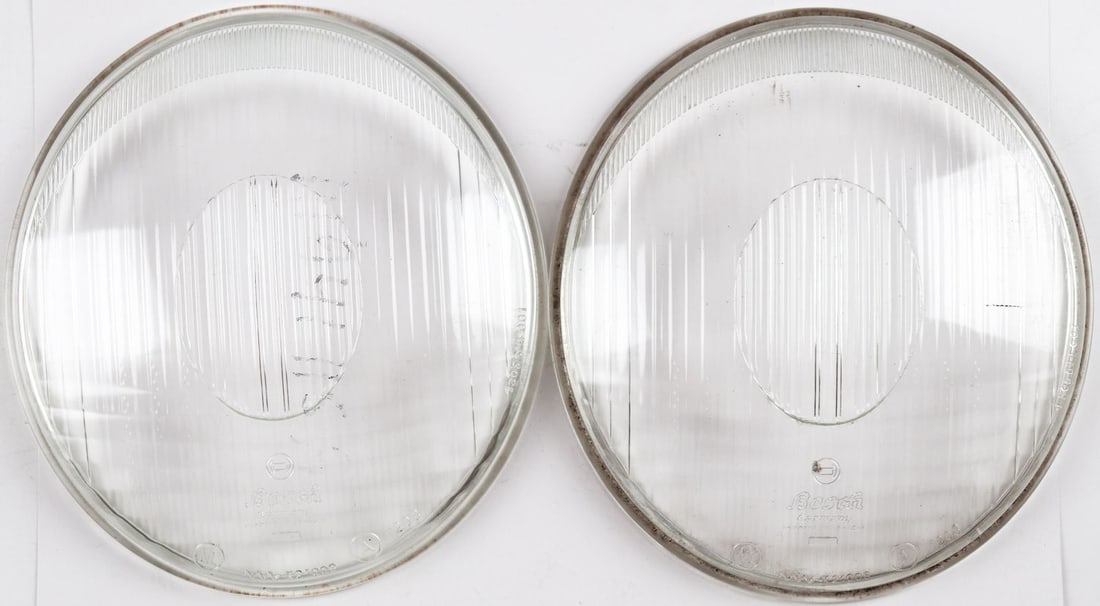 Porsche 2 x Bosch headlight glass for Type 356 Pre A and A: K21008, NOS