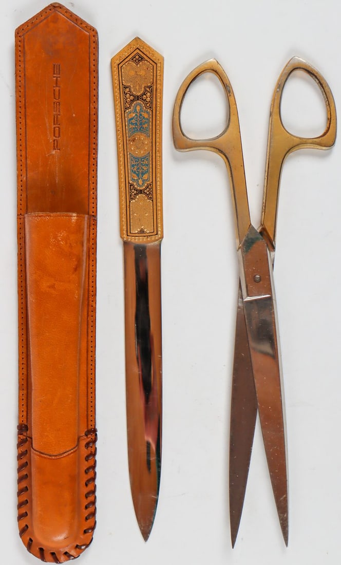 Porsche 2 parts letter opener/scissors approx. 1957 (1 of 2)