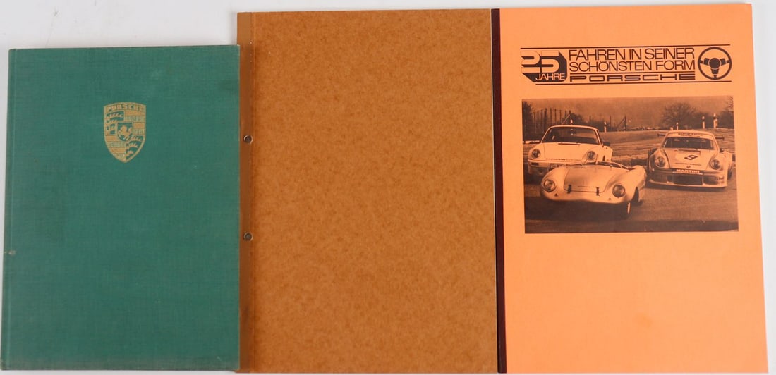 Porsche 3-piece from the 1960s / 1970s: Porsche Story by Julius Wietmann, Repair Manual Engine Type 616/33-1, 25 Years of Driving in Its Most Beautiful Form, German