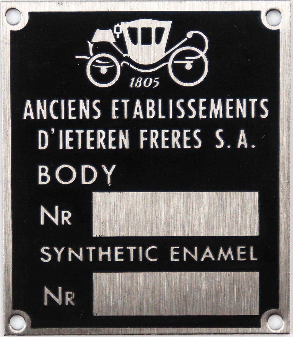 Porsche Body Emblem 'Anciens Etablissements D'ieteren Frere: 4.5 x 4 cm, rare