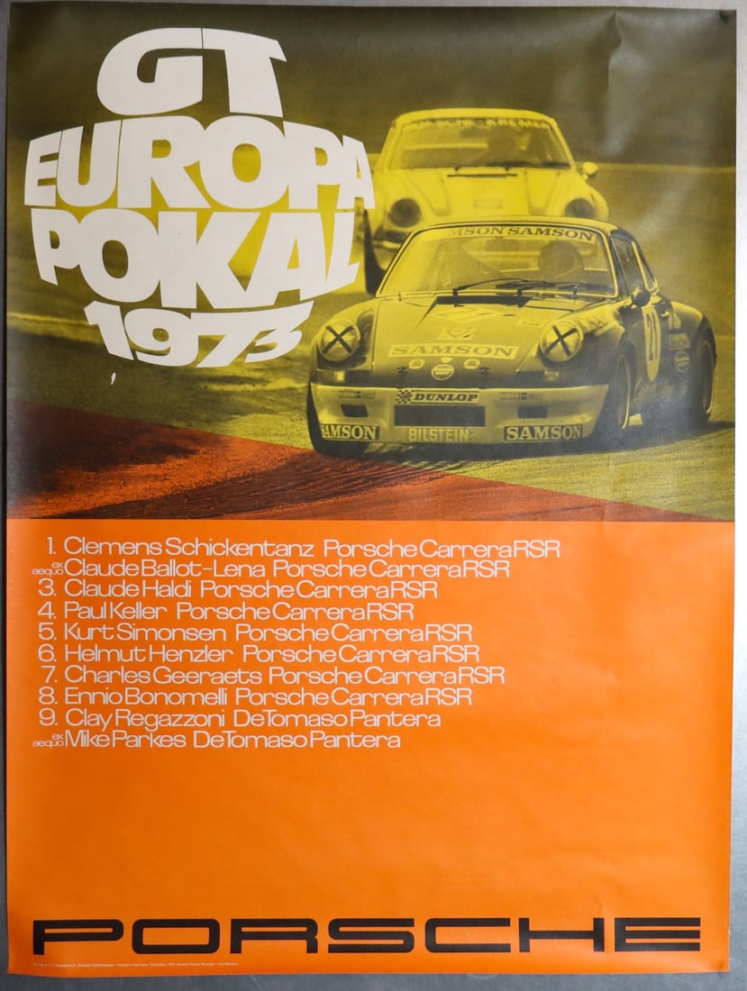 Porsche Poster GT Europa Cup 1973 (1 of 1)