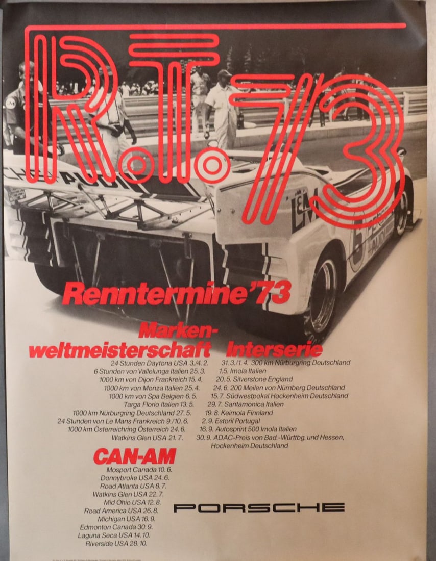 Porsche Poster Race Schedule '73 Brand World Championship / (1 of 1)