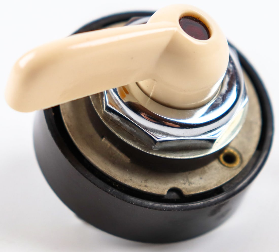 Porsche White light switch with red dot Type 356 Gmünd and: With screw clamps, NOS, rare original