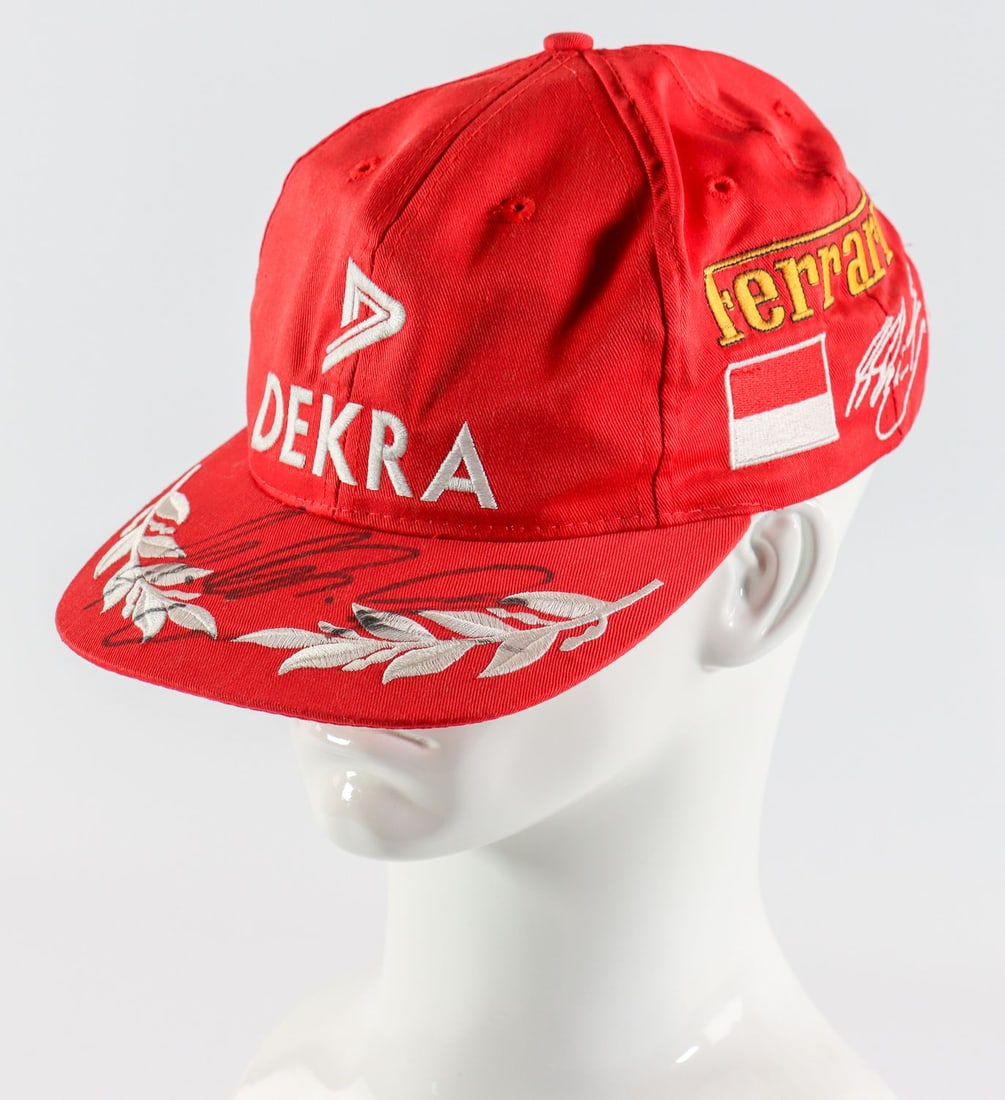 Ferrari Cap Hand-Signed by Michael Schumacher: Polyester / Cotton, Michael Michael Collection