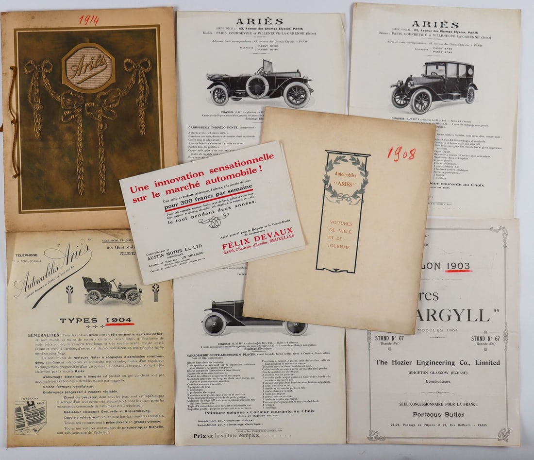 Automobilia 8-piece Aries from the 1910s/1920s (1 of 1)