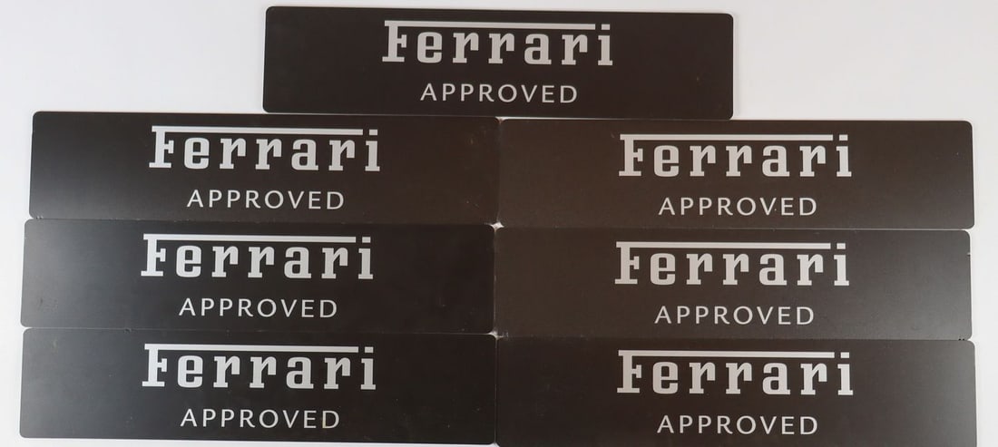 Ferrari 7x License Plates 'Ferrari Approved' from the 2010s: Color: black