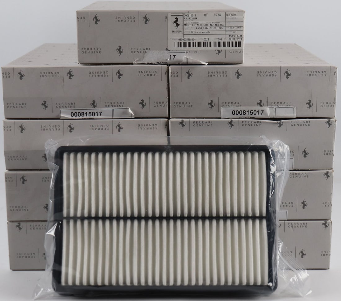 Ferrari 9x Air Filter NOS for Type SF90 Stradale: Part number: 815017, each in original packaging
