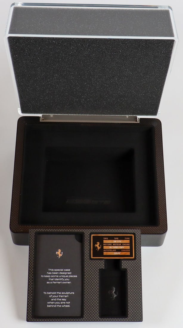 Ferrari Key Box Type 296 GTB with Model Plaque: Dimensions with box: 31 x 26.5 x 13.5 cm