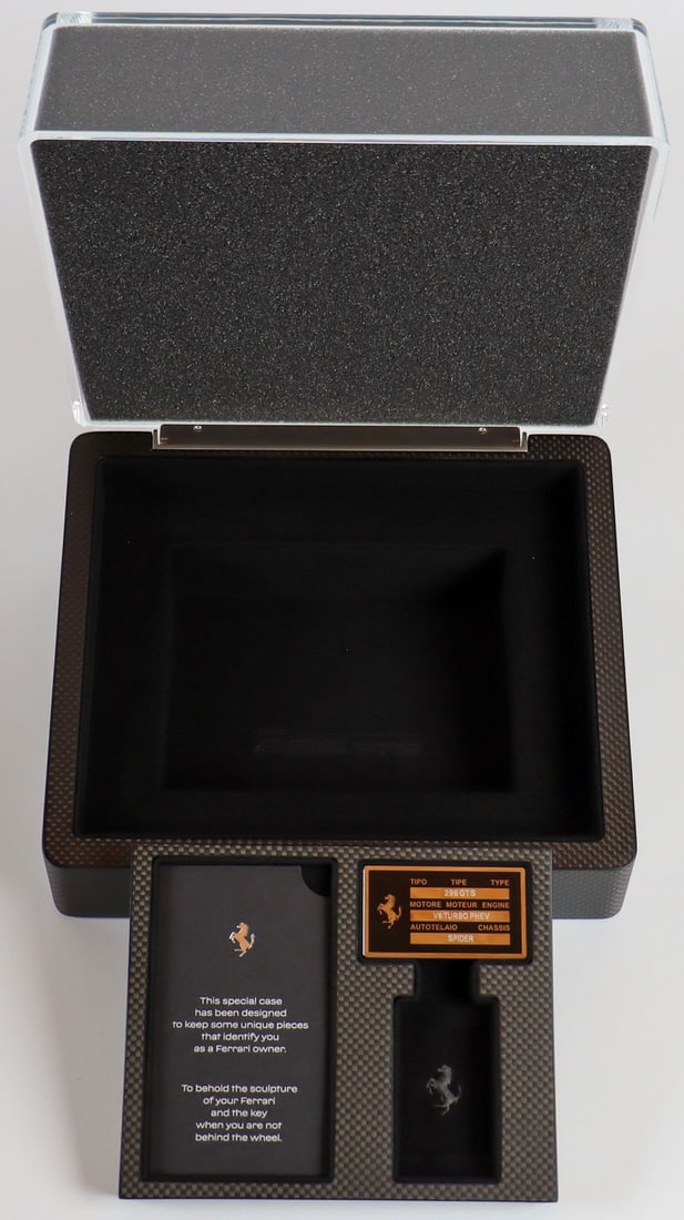 Ferrari Key Box Type 296 GTS with Model Plaque: Dimensions with box: 31 x 26.5 x 13.5 cm