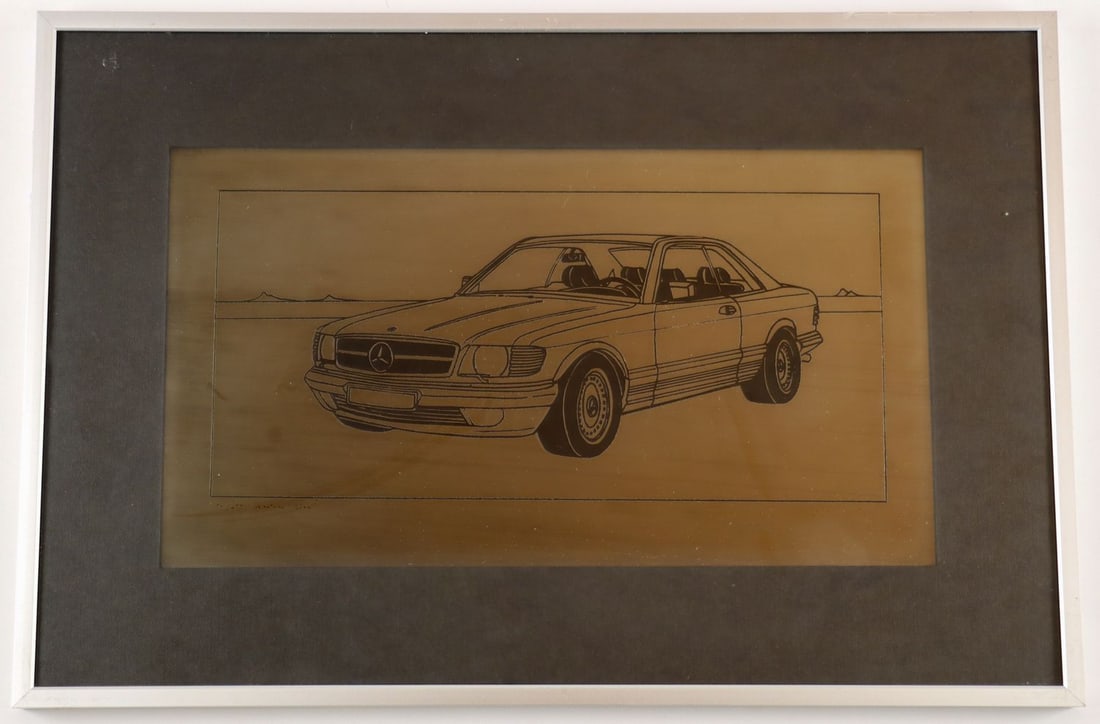 Mercedes-Benz Pewter Graphic Mercedes 500 SEC by Artist And (1 of 2)