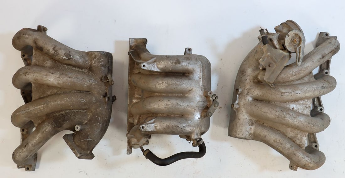 Porsche 3-piece Intake Manifold for Type 944 and 911: Part no. 944.110.151.0R, 944.110.151.8R, 477.133.221, used