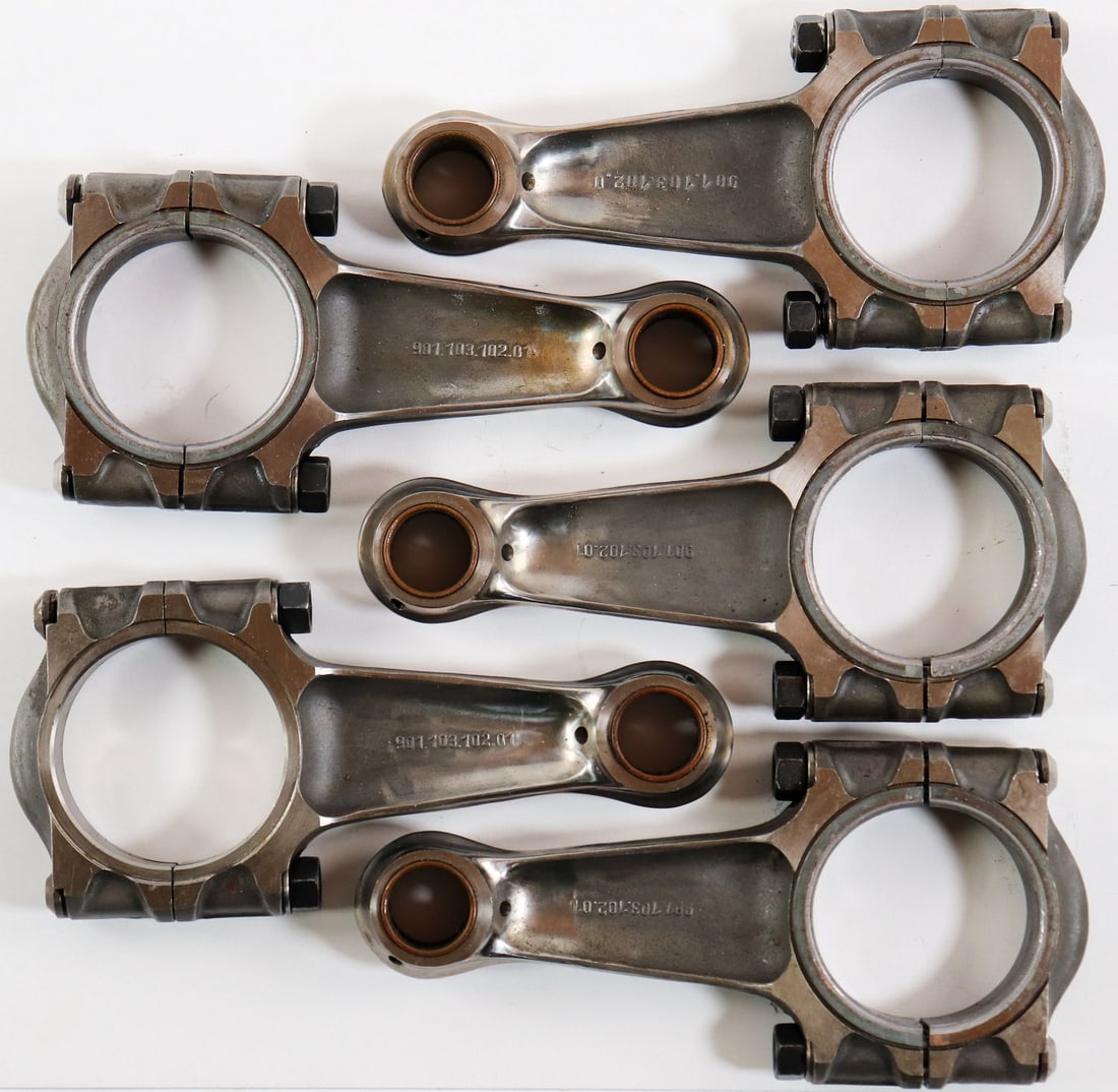 Porsche 5 titanium connecting rods for 911 racing engine: Part no. 90110310201, used