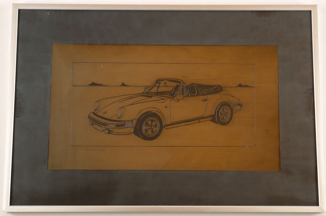 Porsche Pewter Graphic 911 Cabrio by Artist Andreas Hentric (1 of 2)