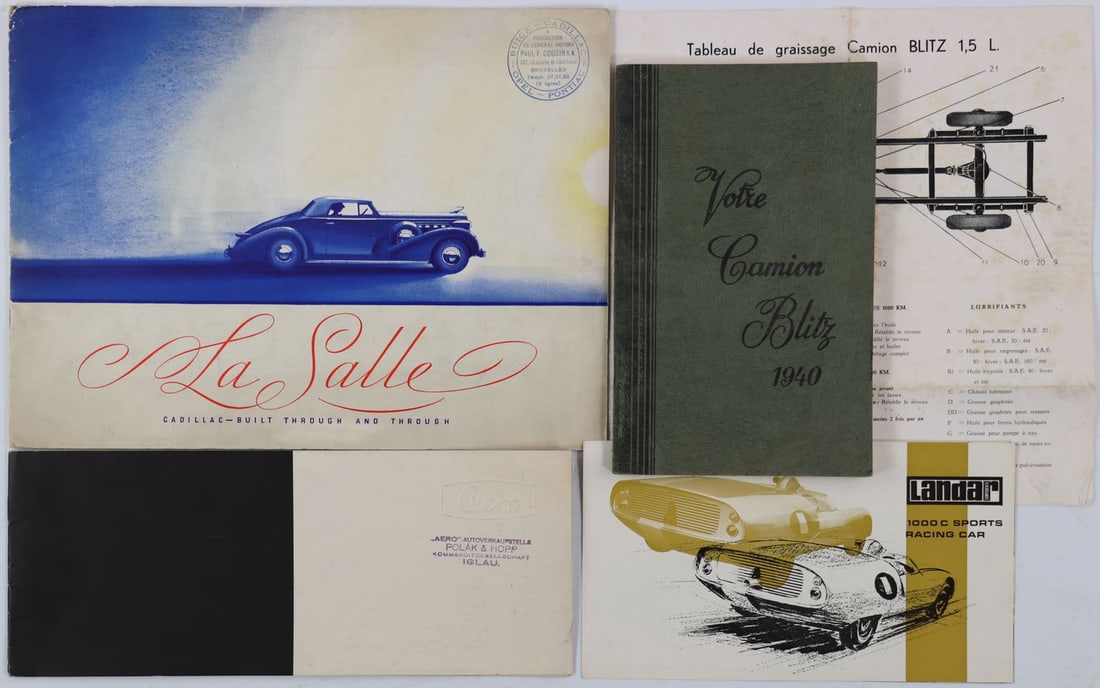 Automobilia 4-piece brochures from the 1930s–1960s (1 of 1)