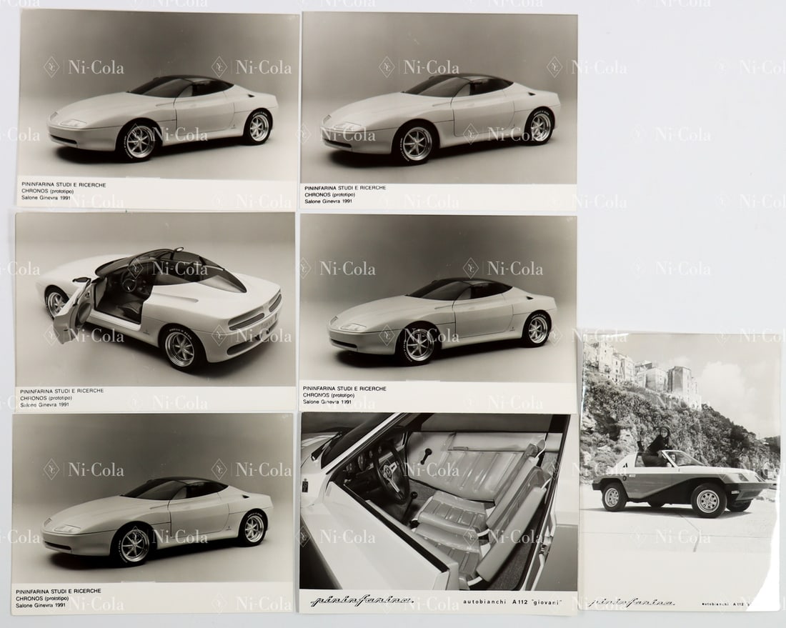 Automobilia 7 original B/W press photos Pininfarina prototy (1 of 1)