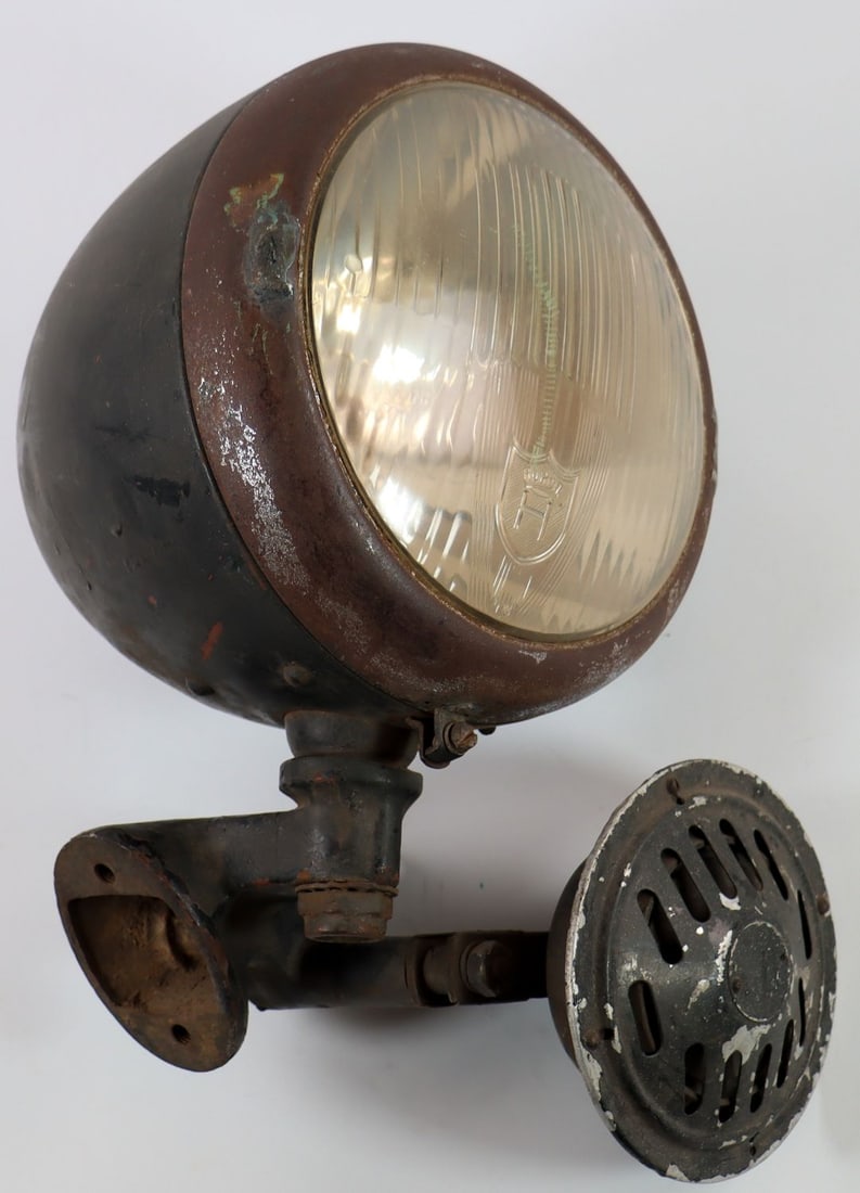 Automobilia Horch Main Headlight with Horn approx. 1920s/19 (1 of 2)