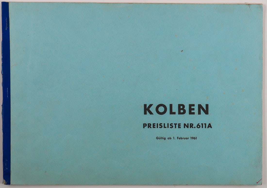 Automobilia Piston Price List No. 611A from 1961 (1 of 1)