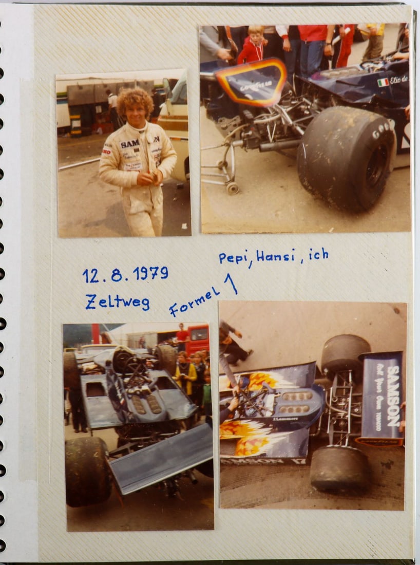 Automobilia Self-Compiled Photo Album Grand Prix 1979 Öster: With a total of 75 color photos, e.g. Reutemann, Ecclestone, Ferrari, Fittipaldi, etc.