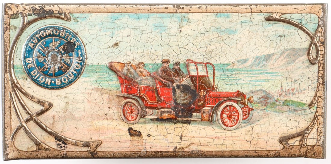 Automobilia Ink pad with automobile motif from the 1910s: L: 25 cm, very decorative