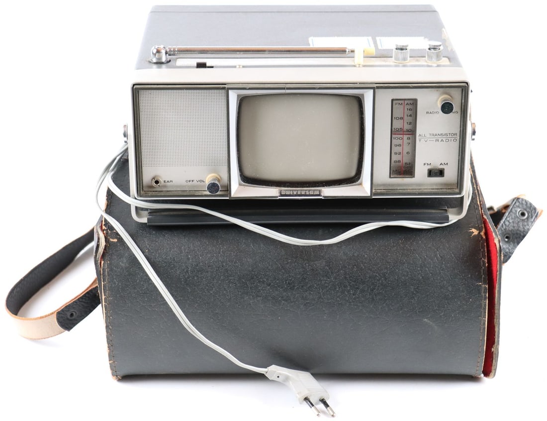 Automobilia Portable TV/Radio 'Universum' 1970s: In shoulder bag