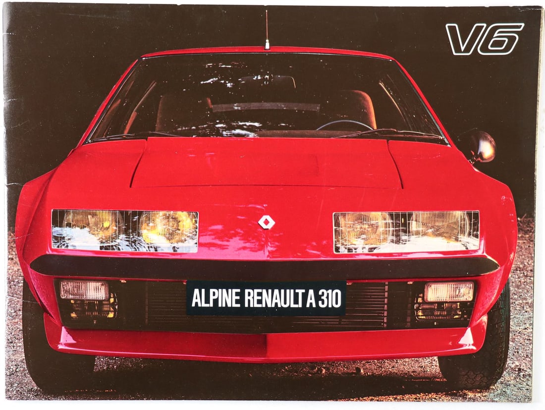 Automobilia Sales brochure Alpine Renault A310 V6: Extensive factory brochure with detailed model descriptions, technical specifications and equipment of the French sports car. German, 22 pages.