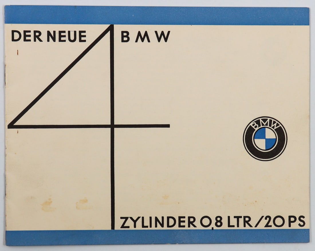 BMW Brochure Type 3/20 + Cabriolet from 1933: German, 16 pages, print number: A 105 25.9.33 KID