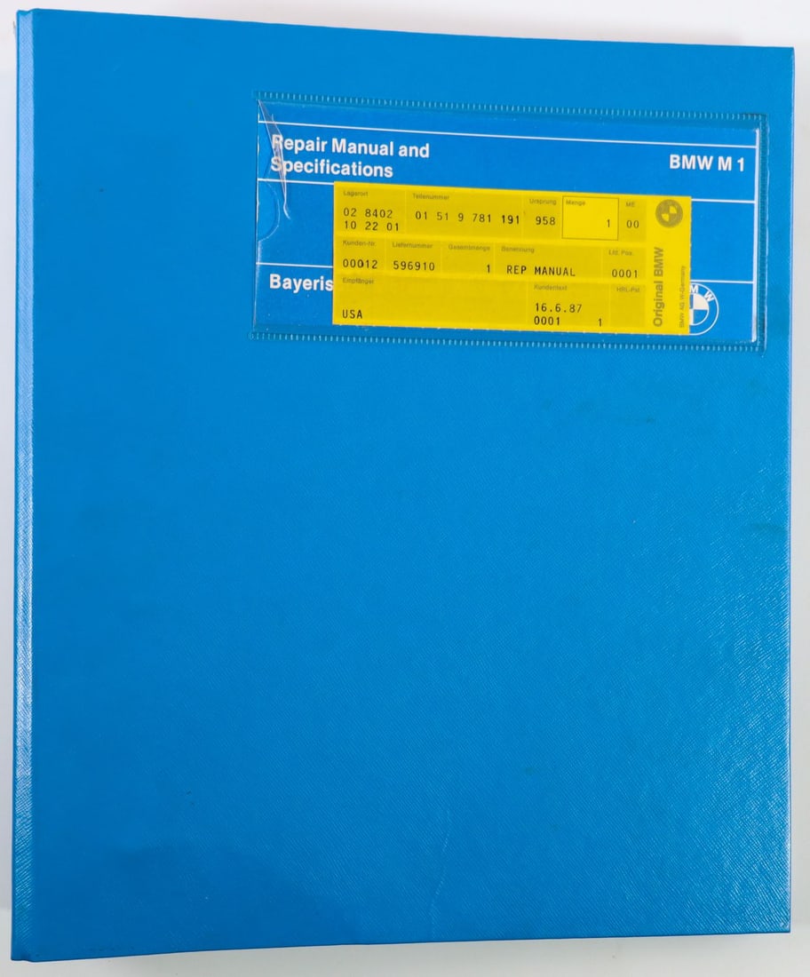 BMW Repair Manual BMW M1: 4-language