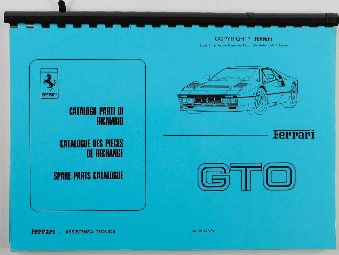 Ferrari Spare Parts Catalog for Typ 288 GTO: N. 331/84, 3-language