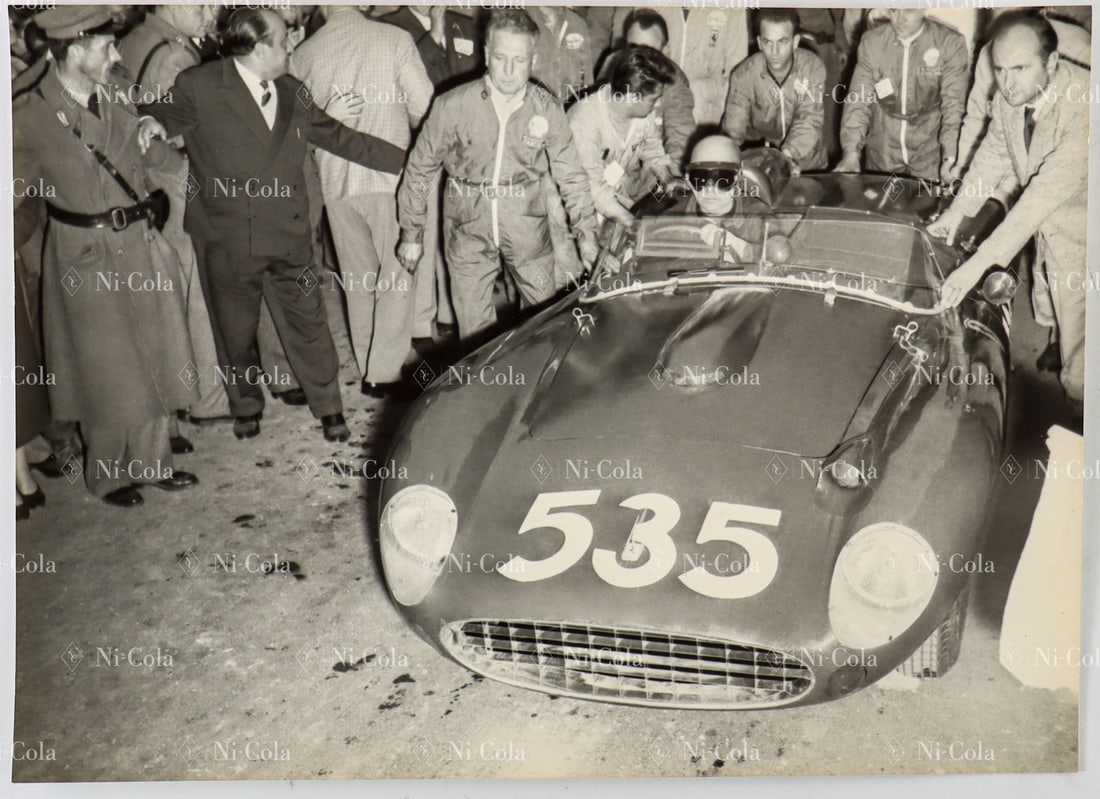 Ferrari Original Large-Format B/W Press Photo XXIV Mille Mi (1 of 2)