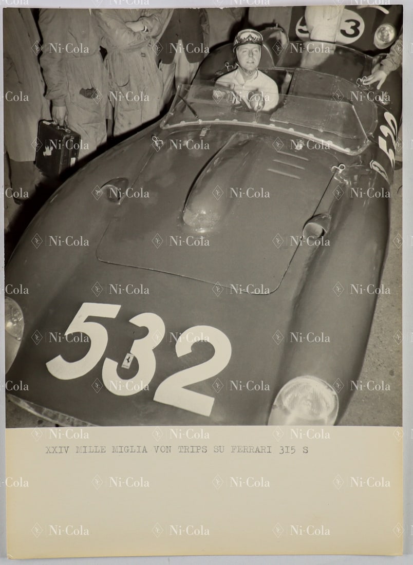 Ferrari Original Large-Format B/W Press Photo XXIV Mille Mi (1 of 2)
