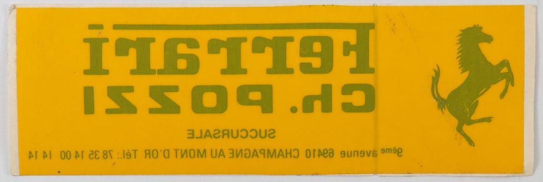 Ferrari Original Ferrari dealer window sticker 'Ch. Pozzi' (1 of 2)