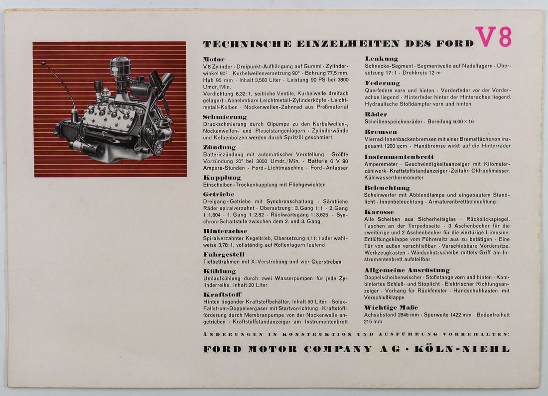 Ford Folded brochure Ford V8 (1932–1940) - 2