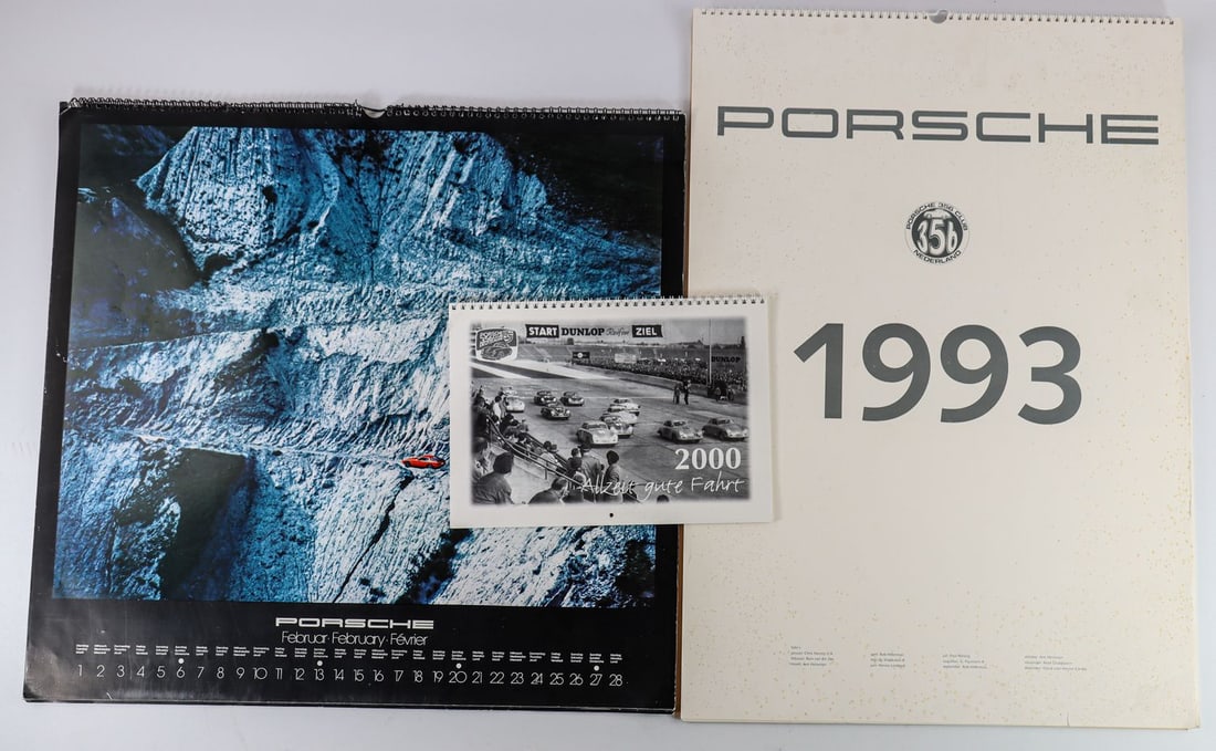 Porsche 3 calendars: 1977, 1993, 2000