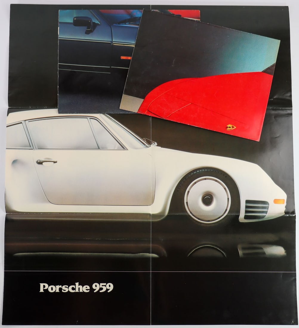 Porsche 3 Reversible Posters Type 959 / 944 Turbo / 928: Folded