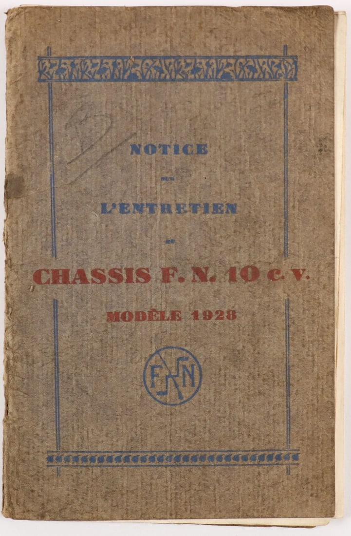 Automobilia Fabrique Nationale prestige catalog maintenance: Pages loose, French, 55 pages