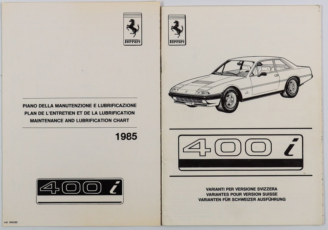 Ferrari 2 Brochures Type 400i (1 of 1)