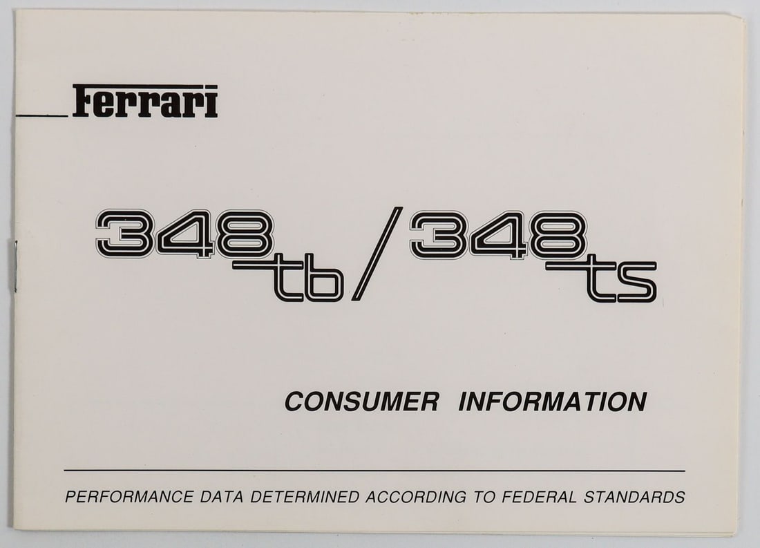 Ferrari Consumer Information Type 348 tb / 348 ts (1 of 2)