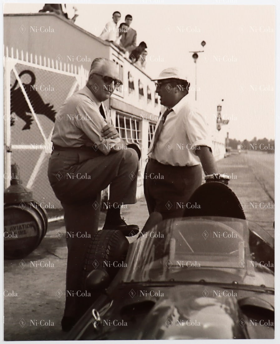 Ferrari Large-format B/W Press Photo of Enzo Ferrari in Con (1 of 2)