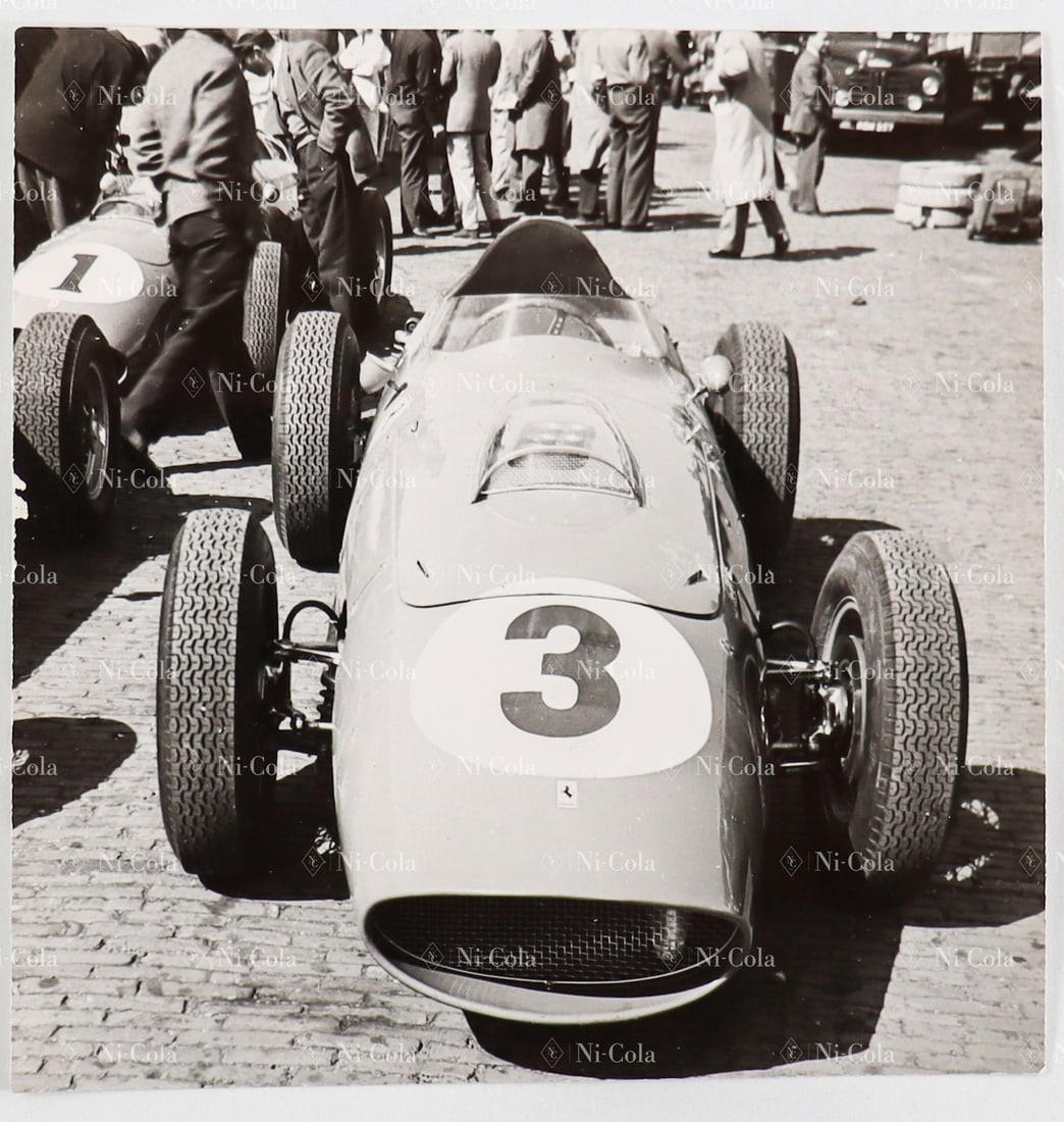 Ferrari Original B/W Photo Type 246 F1: 9 x 8.7 cm