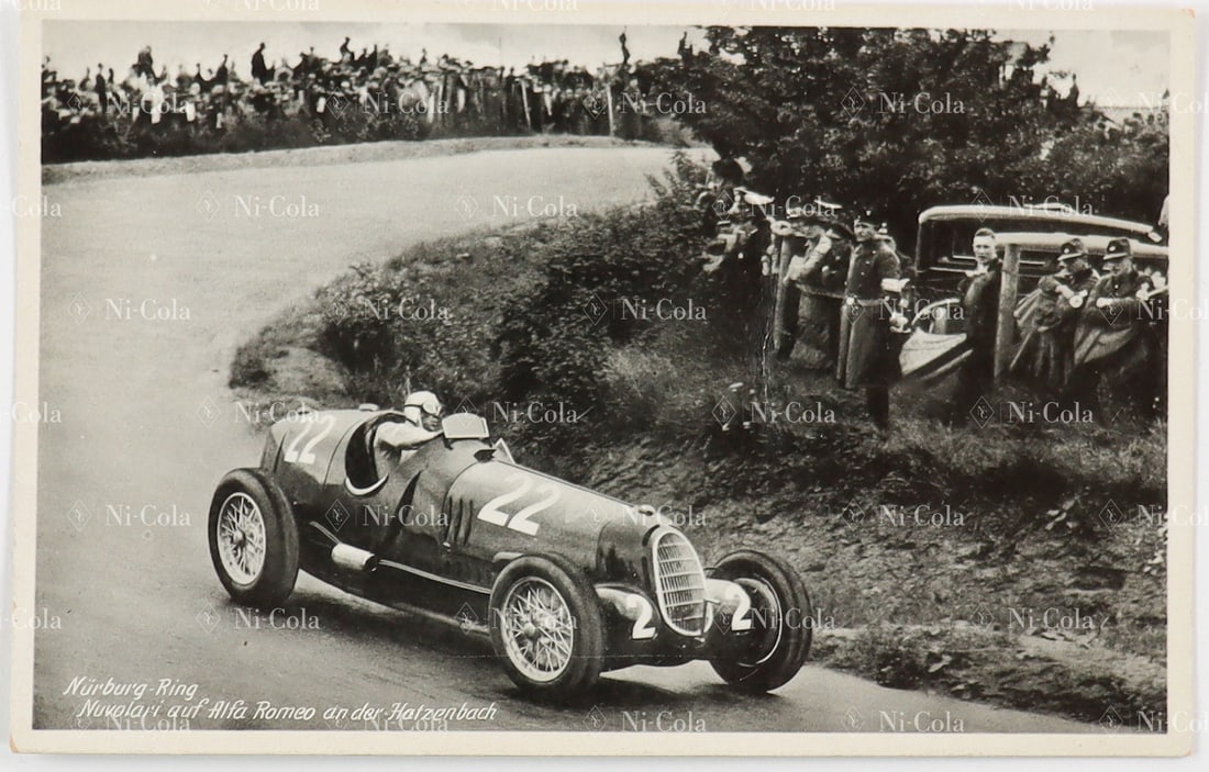Ferrari Original B/W Photo Postcard GP Germany Nürburgring (1 of 2)