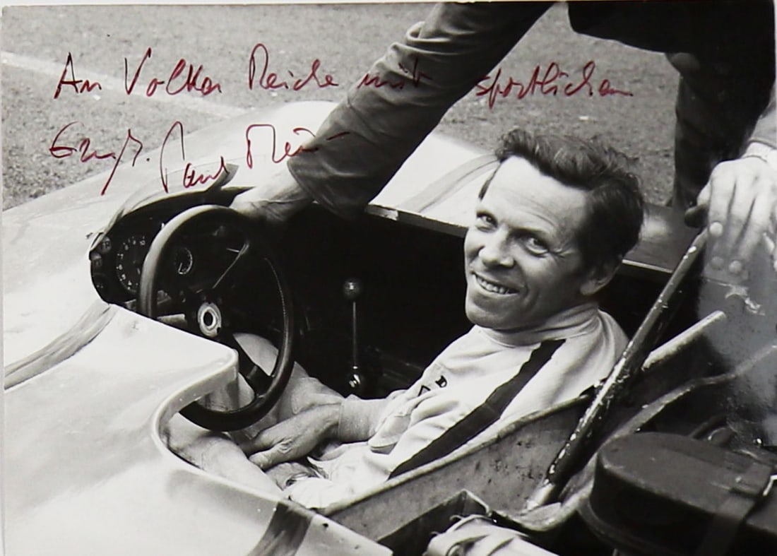 Ferrari Original B/W press photo hand-signed by Paul Frère (1 of 1)
