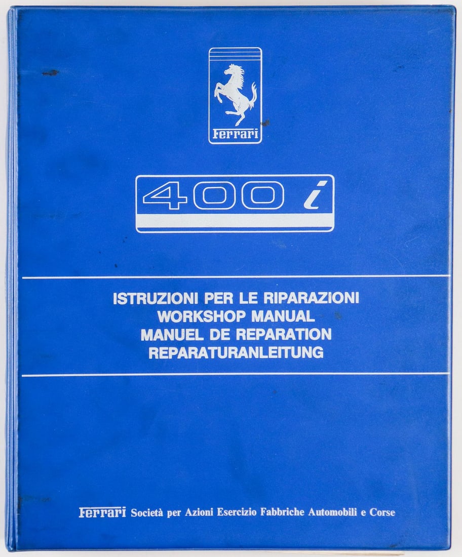 Ferrari Repair Manual 400i from 1985: Print no. 338/85, 4 languages
