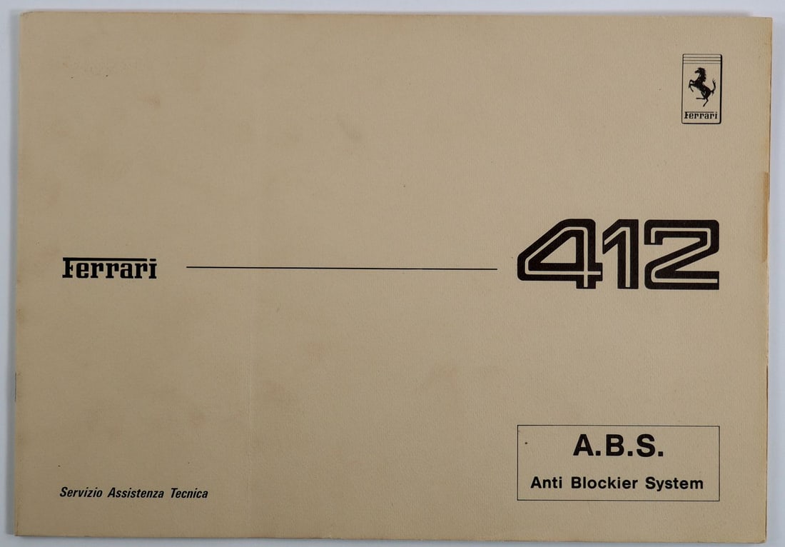 Ferrari Supplementary Manual / Servizio Assistenza Tecnica: Anti-lock Braking System, Italian, 31 pages